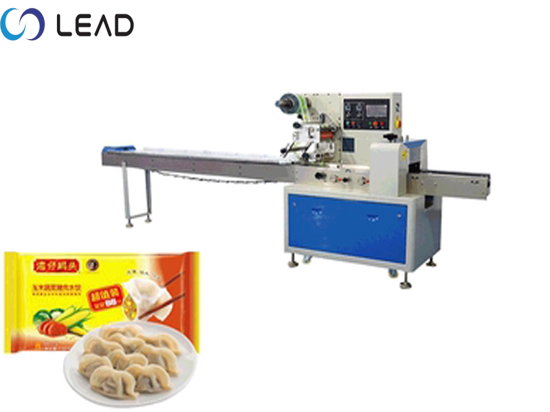 Frozen food tray wrapping machine for dumpling
